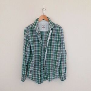 Merona Green and Blue Casual Button Down Shirt
